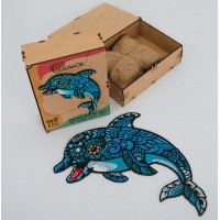 Пазл дерев'яний фігурний PuzzleOK 'Морський Дельфін' А4 84 деталей