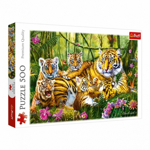  Пазли Trefl (500): Сім'я тигрів