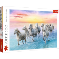 Пазлы Trefl (500): Лошади скачут по пляжу