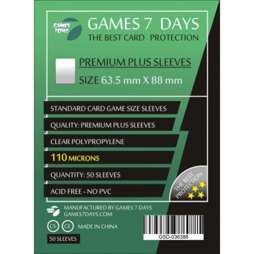 Протектори для карт Games 7 Days 63,5x88 мм Premium + (50 шт)