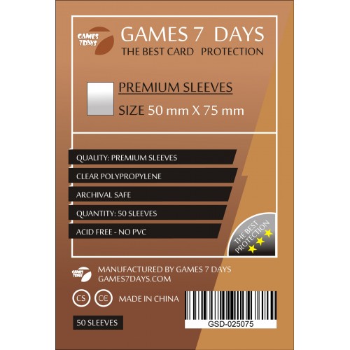 Протектори для карт Games 7 Days 50x75 мм Premium (50 шт)