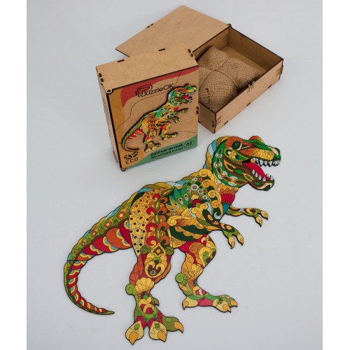 Пазл деревянный фигурный PuzzleOK 'Тиранозавр Рекс' А3 129 деталей