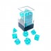Набір кубів D&D Chessex CSX20385 (Translucent Teal/White Mini Polyhedral 7-Die Set)