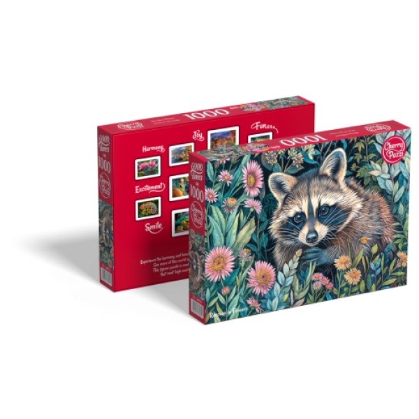 Пазл CherryPazzi 1000: Єнот у квітах