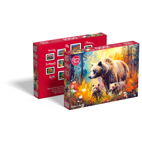 Пазл CherryPazzi 1000:  Ведмедиця з ведмежатами